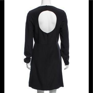 TIBI silk knee length black dress